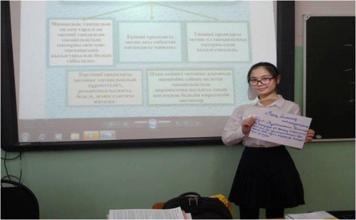 Оқушылардың өмір туралы, мамандықтар туралы көзқарастарын дамыту, алдағы уақытта мамандықты дұрыс таңдай білуге,таңдаған мамандығының өз білімділігімен қабілетінен сәйкес келуіне бағыт бағдар беру жолдары